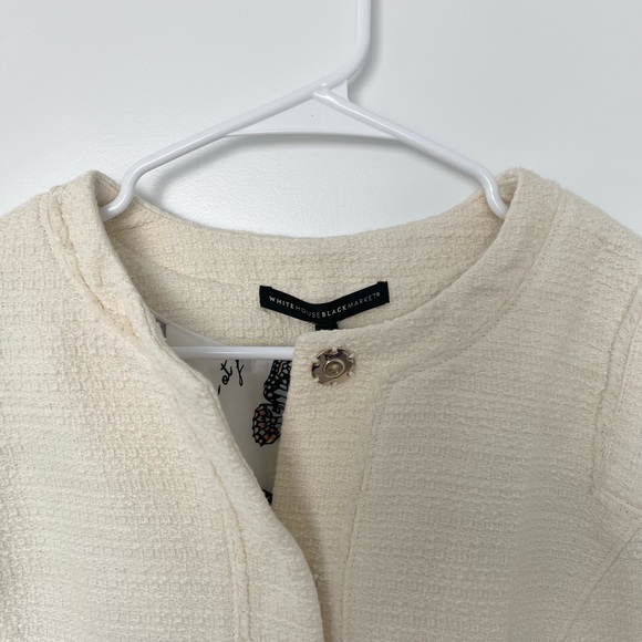 White House Black Market Cream Soft Tweed Jacket NEW - Picture 3 of 7